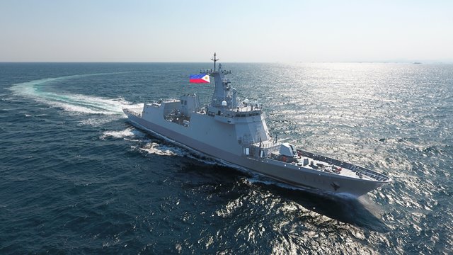HD현대중공업이 2020년 필리핀 해군에 인도한 호위함 호세리잘함 운항 모습. /HD현대