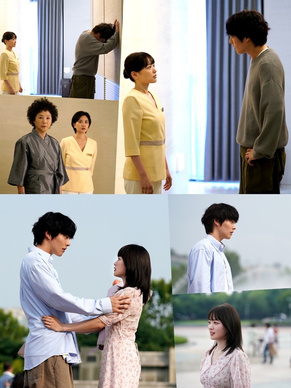 히어로는 아닙니다만에서 장기용(맨 위 오른쪽 사진 우측)이 천우희를 찾아가 고백한다. /JTBC