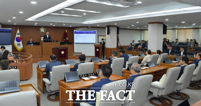 논산시의회가 21일부터 3일간 제255회 임시회 제1차 본회의를 열고 있다. /논산시의회
