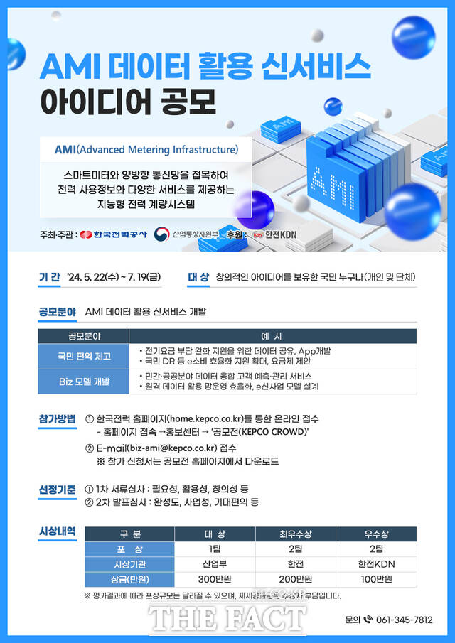 한전과 산업부는 AMI 데이터 활용 신서비스 아이디어 공모전을 연다. / 한국전력공사