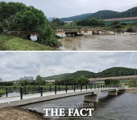  안양시, '집중호우 반파' 연현마을 세월교 재설치 개통