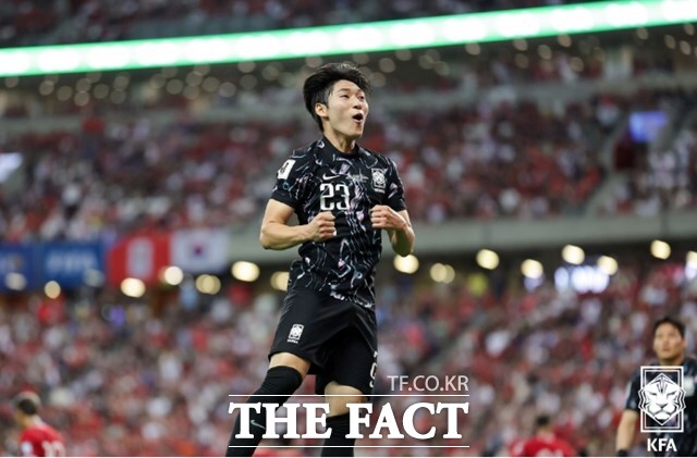 20살의 나이로 A매치 데뷔전에서 데뷔골을 기록한 스토트의 왕 배준호./싱가포르=KFA(정재훈)