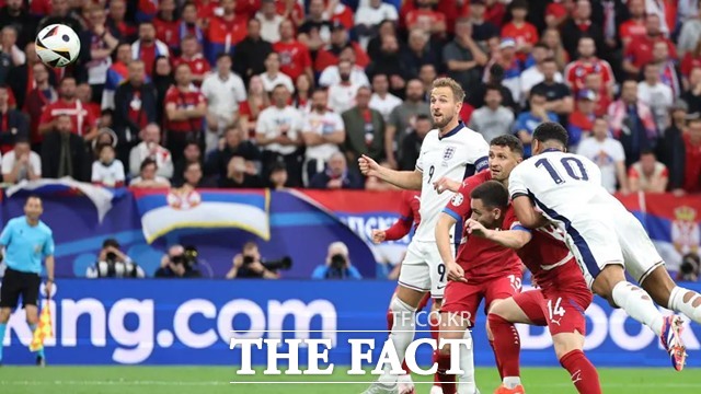 우승 후보 잉글랜드는 17일 열린 세르비아와 유로2024 C조 1차전에서 주드 벨링엄의 결승골에 힘입어 1-0 승리를 거뒀다./UEFA