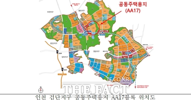 검단지구 공공주택용지 공급 부지 위치도./인천도시공사