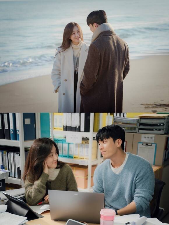 위하준(오른쪽)은 정려원과 졸업에서 설레는 로맨스를 보여줘 호평받았다. /tvN