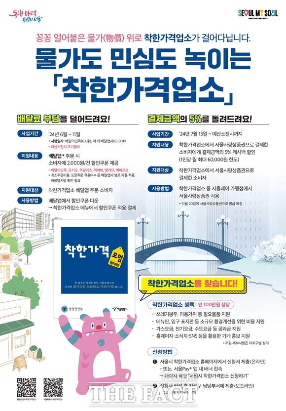 서울시가 서울 시내 1200여개 착한가격업소에서 서울사랑상품권으로 결제하면 결제금액의 5%를 캐시백으로 돌려준다. /서울시