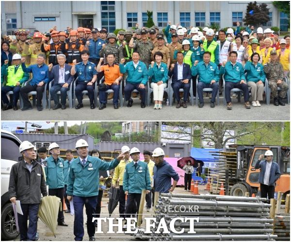 (위)2024 재난대비 안전 한국 훈련, (아래)주요 공사현장 안전점검. /순창군