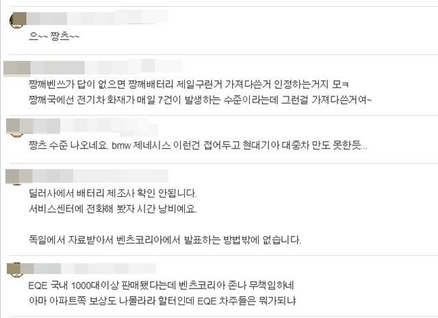 국내 최대 자동차 커뮤니티 보배드림에서 네티즌들이 벤츠와 짱개의 합성어인 짱츠를 활용해 메르세데스-벤츠를 비판하고 있다. /보배드림 캡처