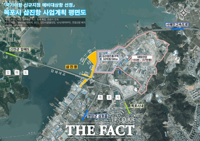 국가어항 신규 지정 예비 대상 항 사업계획 평면도(목포 삽진항)./전남도