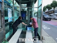 논산시, 버스 정류장에 얼음물 비치…시민들 온열질환 예방