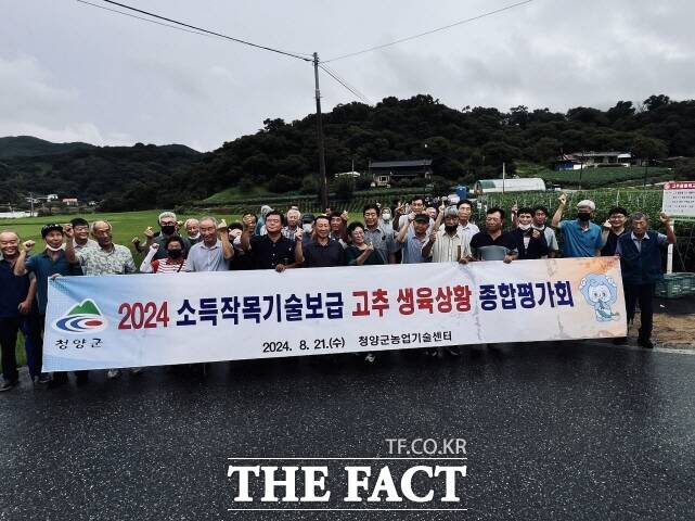 청양군농업기술센터가 21일 2024 고추 생육상황 종합 평가회를 갖고 있다. /청양군