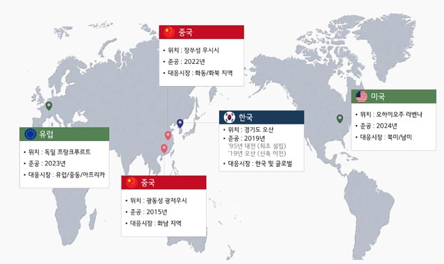 이번 미주 CS센터 개관을 통해 한국(오산)-중국(화동, 화남)-유럽(독일)-미국(오하이오)으로 이어지는 고객지원 글로벌 4각 체제를 완성했다. /LG화학