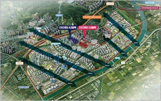 국토교통부에 따르면 이달 인천계양 지구에서 3기 신도시 중 처음으로 1106호 규모의 공공주택이 분양된다. 서울 동작구 수방사 부지에서는 공공주택 분양 물량 263호가 나올 예정이다. 사진은 인천계양 지구 조감도. /국토교통부