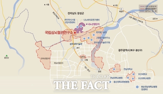 장성군 국립심뇌혈관연구소 건립부지 위치도./장성군