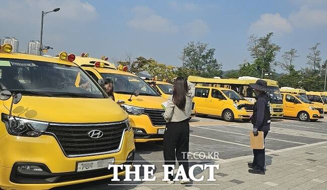 어린이 통학버스 합동점검 현장. /오산시