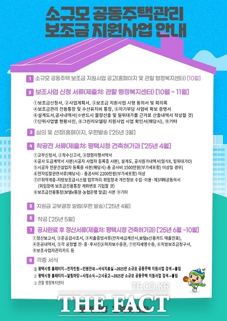 소규모 공동주택 노후 공용시설 보수 지원사업 안내문. /평택시