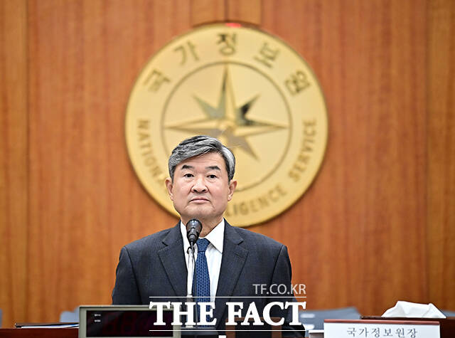 조태용 국가정보원장이 29일 오전 서울 내곡동 국정원에서 열린 국회 정보위 국정원 국정감사에 참석하고 있다. /국회사진취재단