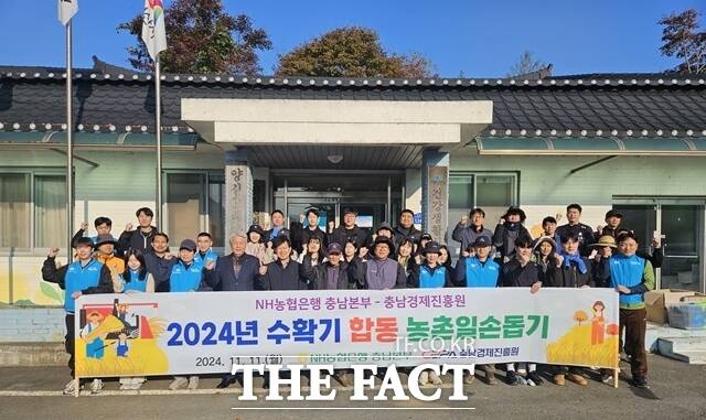 NH농협은행 충남본부는 11일 충남경제진흥원과 함께 서산시 팔봉면 생강 농가를 찾아 농촌일손돕기 활동을 펼쳤다. /농협충남본부