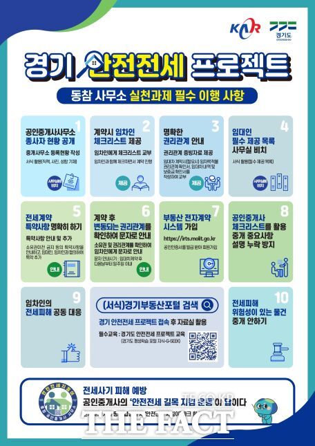 경기도는 전세피해 예방 및 안전한 전세 거래 환경 조성을 위해 추진 중인 ‘경기 안전전세 프로젝트’의 활성화를 위해 올해 말까지 캠페인을 진행한다고 14일 밝혔다./경기도