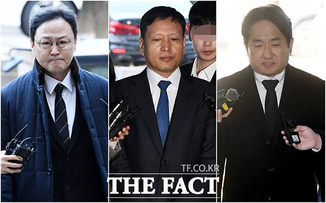 티몬·위메프 대규모 미정산 사태를 수사하는 검찰이 핵심 피의자들의 구속영장 재청구 기각에 법원이 눈을 감고 있는 건 아닌지 안타깝다고 밝혔다. 티몬·위메프 판매대금 미정산 사태로 특정경제범죄가중처벌법상 사기·횡령·배임 등 혐의를 받는 류광진 티몬 대표와 구영배 큐텐 그룹 대표, 류화현 위메프 대표(왼쪽부터)가 지난 18일 오전 서울 서초구 서울중앙지방법원에서 열린 구속 전 피의자 심문(영장실질심사)을 받기 위해 출석하고 있다. /서예원 기자