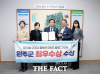  완주군, '2024 올해의 SNS 대상' 블로그 부문 최우수상 수상