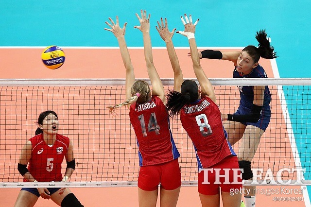 한국 석패! 이정철호가 9일 열린 2016 리우데자네이루 올림픽 여자배구 조별리그 A조 2차전에서 러시아와 경기에서 세트 스코어 1-3으로 졌다. / 마라카낭지뉴(브라질)=게티이미지