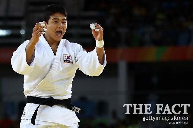 곽동한 동메달! 곽동한이 11일 올림픽파크 카리오카 아레나2에서 열린 2016 리우올림픽 남자 유도 90kg급 동메달 결정전에서 니만을 꺾고 동메달을 따냈다. / 리우데자네이루(브라질) = 게이티이미지
