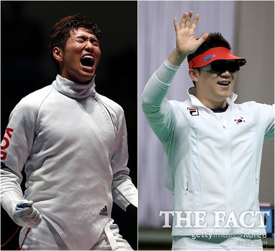 미라클 코리아 진종오가 11일 2016 리우올림픽 사격 남자 50m 권총 결선에서 탈락 위기를 모면하고 극적인 역전 우승으로 금메달을 목에 걸었다. 전날엔 남자 펜싱 박상영이 10-14로 뒤지다 연속 5득점에 성공하며 금메달을 따냈다. / 리우데자네이루(브라질) = 게티이미지