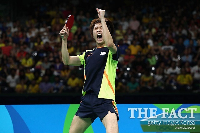 한국, 독일에 석패! 한국이 17일 열린 2016 리우데자네이루 올림픽 남자탁구 단체전 동메달 결정전에서 독일에 게임 스코어 1-3로 졌다. / 게티이미지