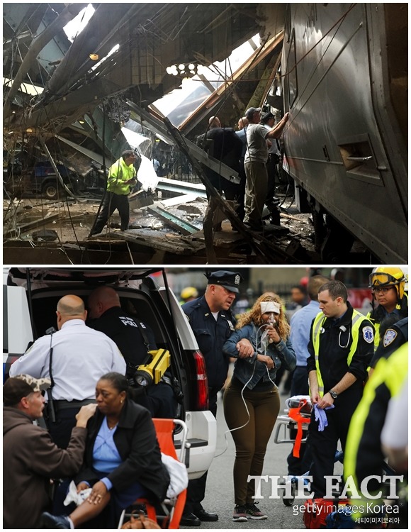 뉴욕 대형 열차사고 미국 뉴저지에서 29일(현지시간) 오전 뉴욕 맨해튼으로 통근하는 열차가 정차역에서 속도를 줄이지 않고 플랫폼과 충돌하는 사고가 발생했다. 이 사고로 1명이 사망하고 108명이 부상을 당했으며, 역사는 심하게 부서져 출근길은 아수라장이 됐다.