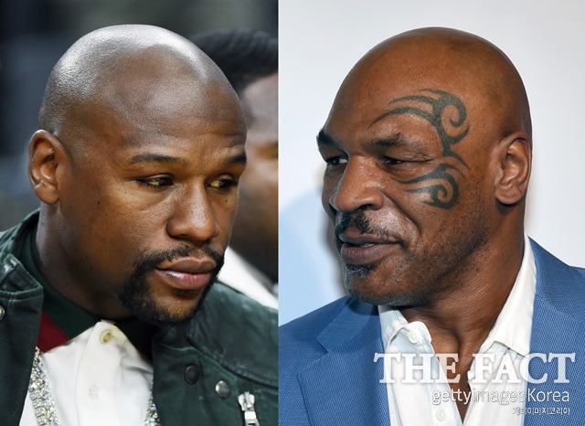 핵주먹 타이슨과 무패 복서 메이웨더가 자존심을 건 대결을 펼쳐 주목 받고 있다. /게티이미지 제공