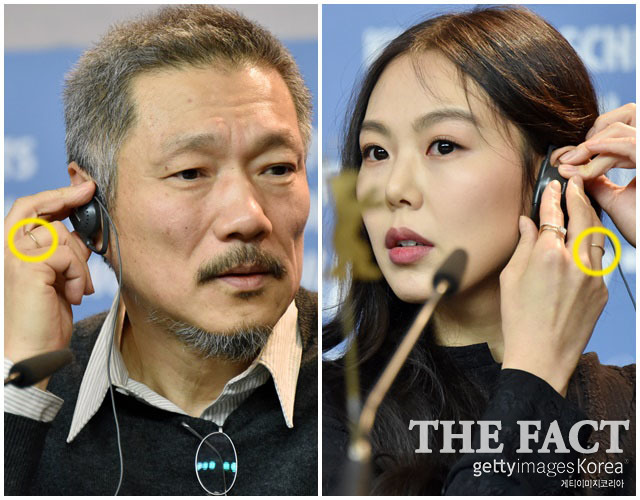 홍상수 감독(왼쪽)과 배우 김민희가 제67회 베를린 국제영화제에 동반 참석했다. /게티이미지 제공