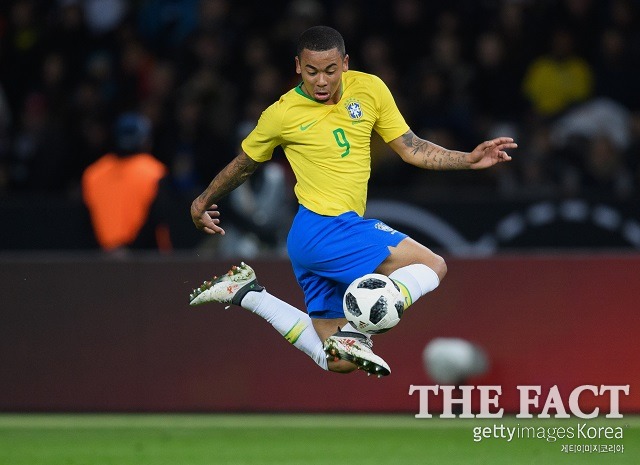 우승을 향한 브라질의 월드컵 첫 골은 중앙 스트라이커 가브리엘 제주스의 발 끝에서 나올 확률이 높다. /게티이미지