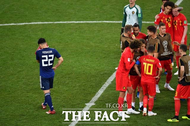 일본은 아시아 국가 중 유일하게 러시아 월드컵 16강에 올랐지만, 벨기에에 역전패하며 고개를 떨궜다. /사진=AP, 뉴시스