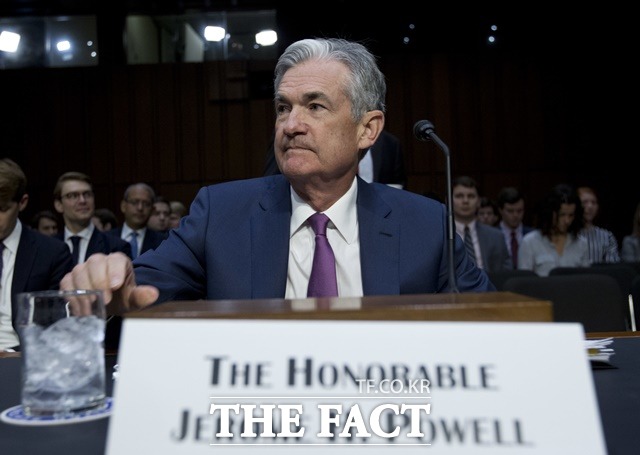 27일 국내증시는 미국의 기준금리 인상 결정에도 반등에 성공했다. 사진은 제롬 파월 미 연방준비제도 의장의 모습. /뉴시스