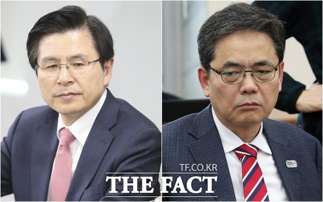 김학의 전 법무부 차관 별장 성접대 의혹 당시 법무부 장관이었던 황교안 한국당 대표와 청와대 민정수석이었던 곽상도 한국당 의원. /뉴시스