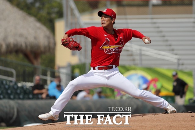 10일 미네소타 트윈스와 시범경기에서 첫 승리투수가 된 세인트루이스 카디널스 투수 김광현./AP.뉴시스
