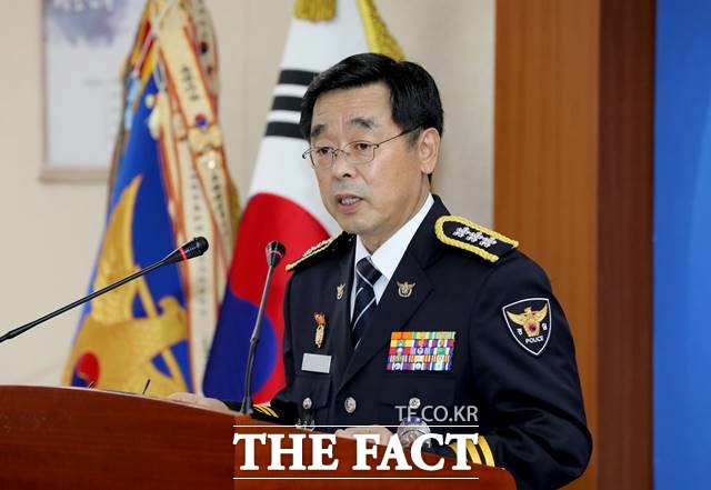 장하연 서울지방경찰청장은 18일 기자 간담회에서 코로나19 확진자가 발생한 광화문집회 대응 상황을 설명했다./뉴시스