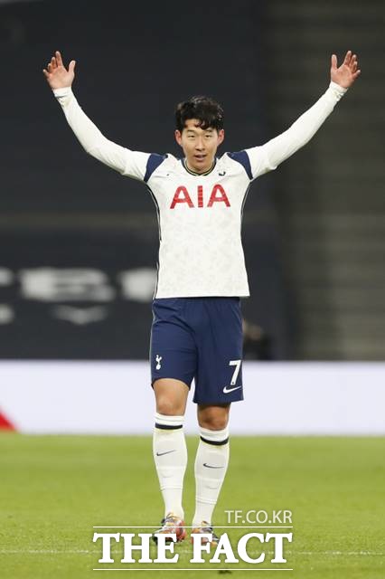 리그 10호골로 5시즌 연속 두자릿수 골을 기록하면 절정의 기량을 보이고 있는 손흥민./런던=AP.뉴시스