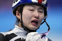  최민정, 은메달 확정짓고 쏟아지는 '눈물' [TF사진관]