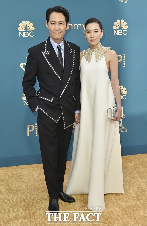 이정재 이날 미국 마이크로소프트 극장에서 열리고 있는 에미상 시상식에서 오징어 게임을 통해 남우주연상 후보에 올라 있다. /로스앤젤레스=AP.뉴시스