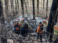  양양서 산불 계도용 헬기 추락…탑승자 5명 사망