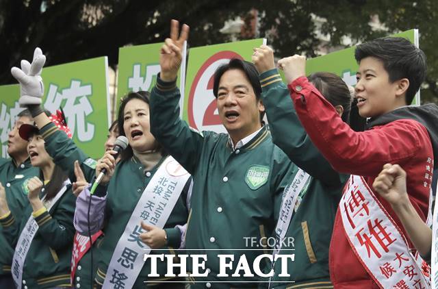 대만의 대통령 선거인 총통 선거가 13일 실시된다. 사진은 민주진보당의 라이칭더 후보./AP.뉴시스