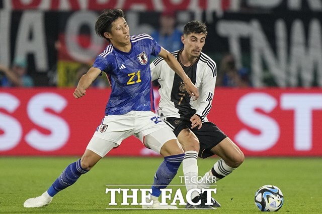 지난해 9월 독일 대표팀과 친선 경기에서 일본 대표팀의 수비수로 활약하고 있는 이토 히로키./AP.뉴시스
