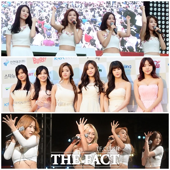 걸그룹 걸스데이 에이핑크 씨스타(위에서부터 아래로)가 지난해에 이어 올해도 대학생들의 사랑을 듬뿍받고 있다. /더팩트DB