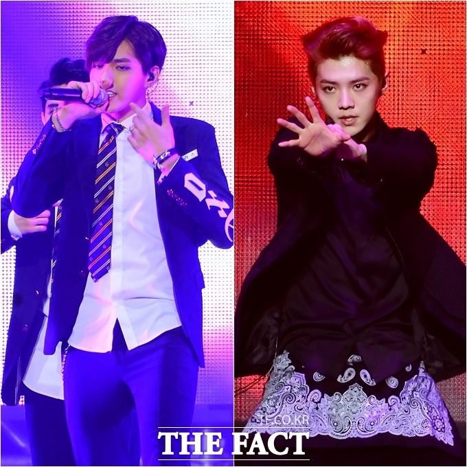 엑소의 외국인 멤버 크리스 루한(왼쪽부터)이 소속사 SM엔터테인먼트와 소속 팀 엑소를 떠나 중국에서 개별 활동을 벌이고 있다. /더팩트DB