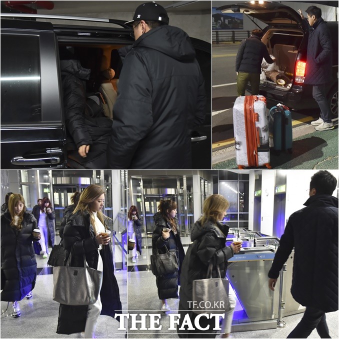 잠에서 덜 깬 에이핑크 아이들아 노래부르러 가자~ 에이핑크 매니저 양현규 씨(왼쪽 위)가 멤버들을 인솔해 MBC뮤직 쇼 챔피언 사전 리허설 현장에 도착했다. /일산=최진석 기자