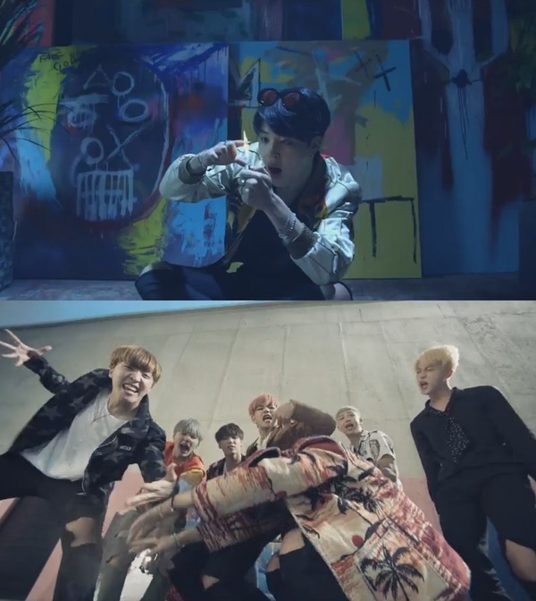 불타오르네는 방탄소년단의 넘치는 에너지가 마음껏 발산되는 곡이다. 뮤비 속 지민은 과격한 퍼포먼스로 흥을 폭발시키고 있다. /뮤직비디오 캡처