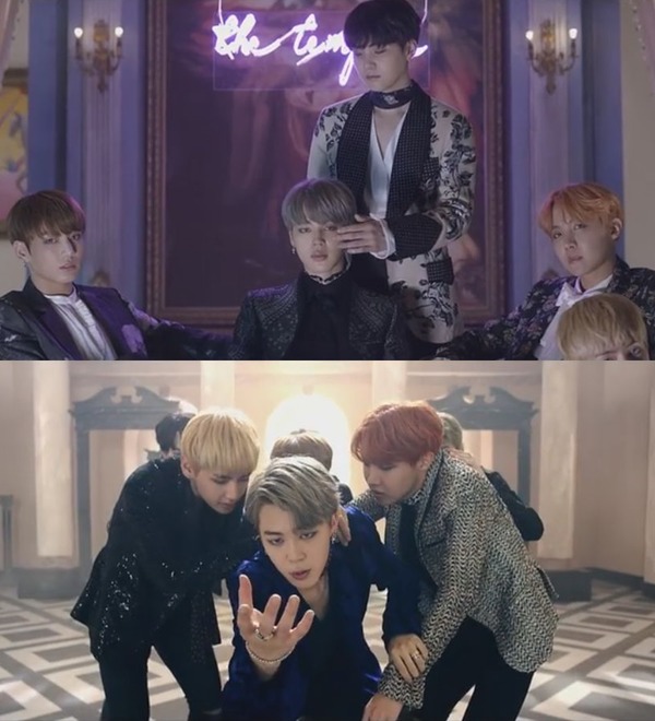 피 땀 눈물은 방탄소년단의 섹시한 매력을 고스란히 담아낸 노래다. 도입부를 맡은 지민은 섹시한 보이스와 눈빛으로 보는 이를 압도하고 있다. /뮤직비디오 캡처