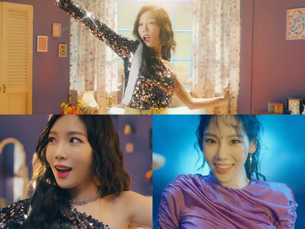 소녀시대 데뷔 10주년을 기념해 발매한 곡 홀리데이(Holiday). 태연은 노래 분위기에 걸맞은 스타일링으로 톡톡 튀는 느낌을 더했다. /뮤직비디오 캡처